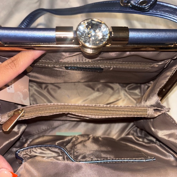 Michael Kors Metallic Blue Cosmetic Case
